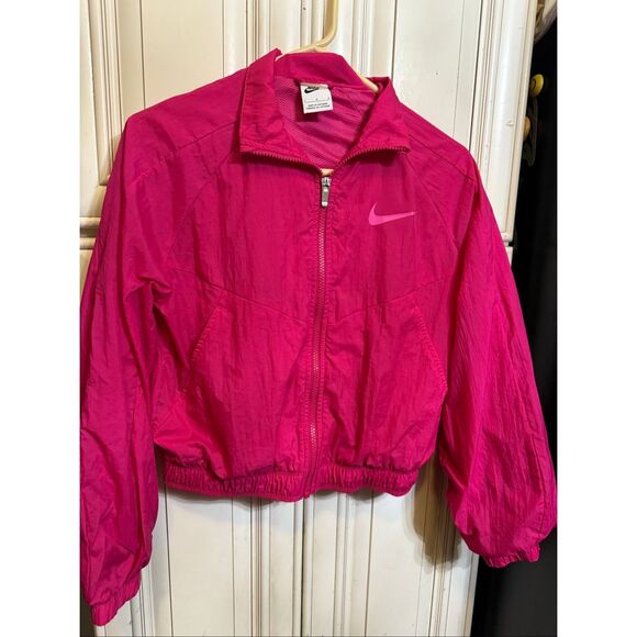 Nike Sportswear Girls Woven Full Zip Lightweight Track Jacket Pink Size Large - Picture 2 of 7